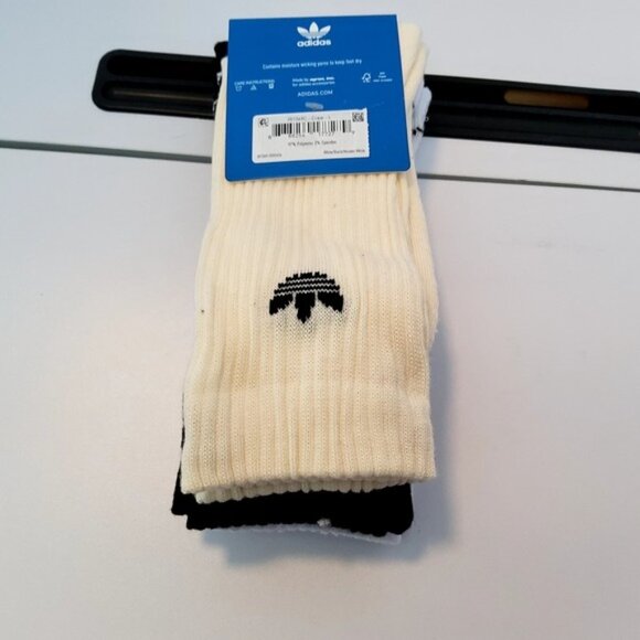 adidas Originals Trefoil Crew Men's Socks Multi (3Pack) L - Fits Men’s 8-12 -NEW - Picture 2 of 7